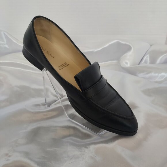 Sarah Flint Black Judy Black Pebbled Leather Leather Loafters Size 38.5 - Picture 5 of 8